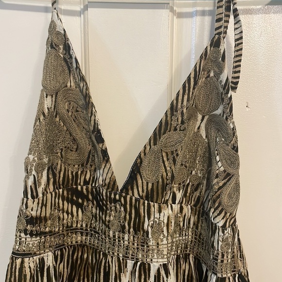 EUC LUCKY BRAND HALTER EMBROIDERED MAXI SZ large - Picture 6 of 15